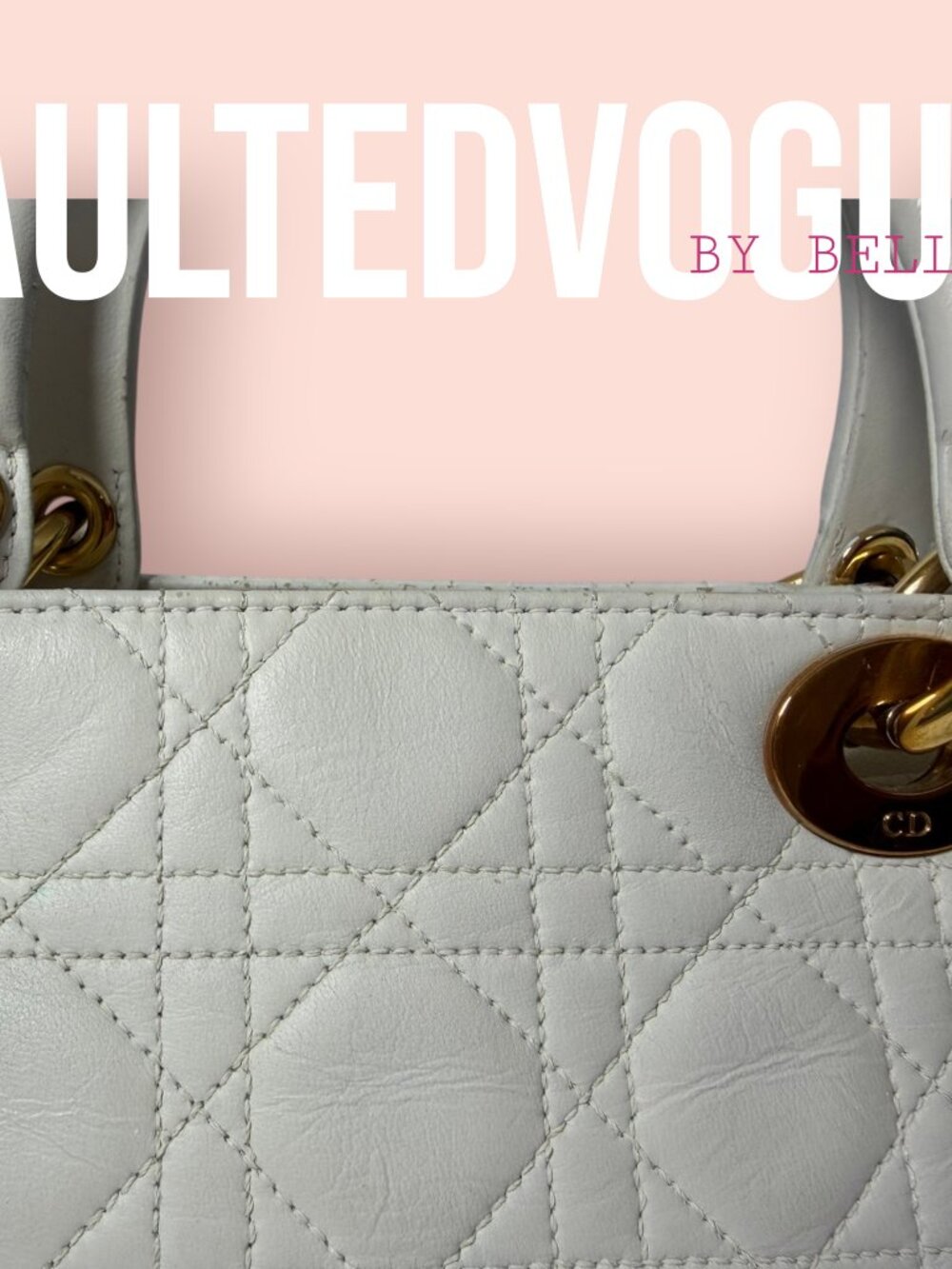 Christian Dior Lady Dior Large Cannage White Leather Tote Gold Hardware Bag - Picture 5 of 16